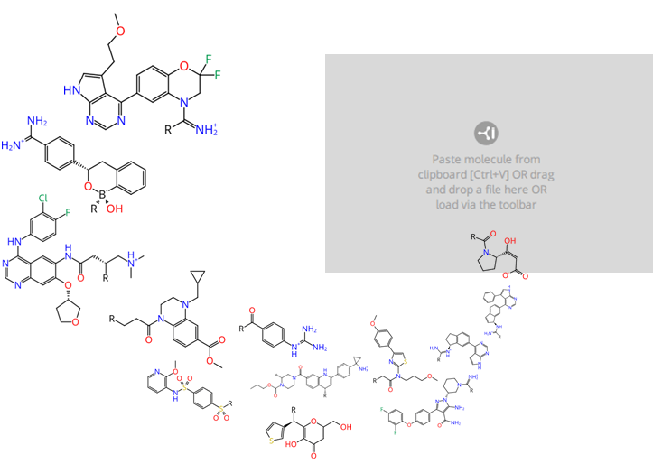 conveniently drag and drop your molecules to your work space