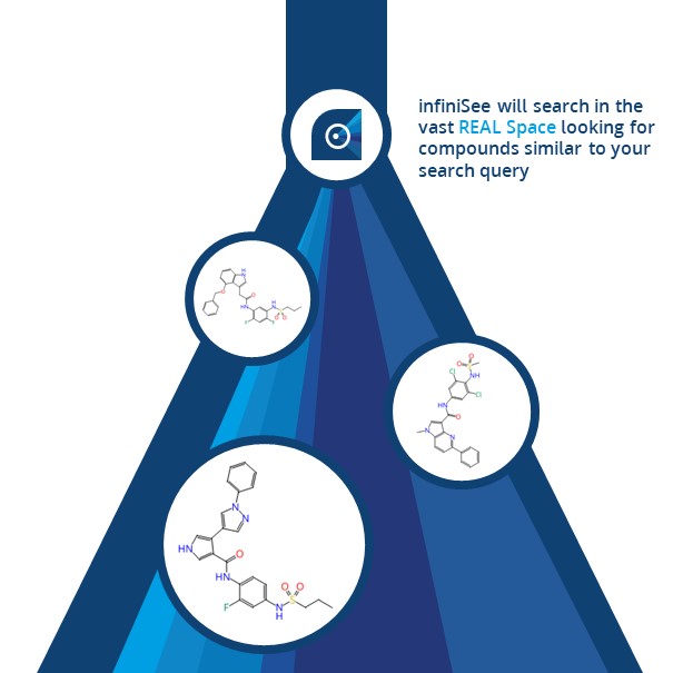 infiniSee will perform a fuzzy pharmacophore search in the vast REAL Space